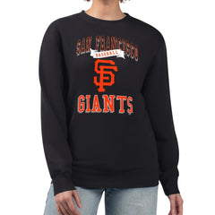 San Francisco Giants G-III 4Her by Carl Banks Women's Team Logo Graphic Tri-Blend Fleece Pullover Sweatshirt - Black