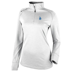 Los Angeles Dodgers Women's Cooperstown Collection Shotgun 2.0 Omni-Wick Quarter-Zip Top - White | Columbia