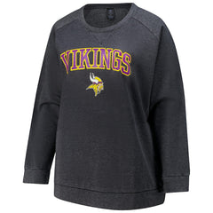 NFL Minnesota Vikings Profile Women's Plus Size Acid Wash Raglan Sweatshirt