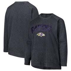 NFL Baltimore Ravens Profile Women's Plus Size Acid Wash Raglan Sweatshirt