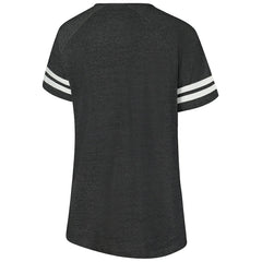 NFL Cleveland Browns Women's Plus Size Logo Striped Raglan Notch Neck T-Shirt