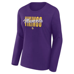 NFL Minnesota Vikings Women's Long Sleeve Scoop Neck T-Shirt