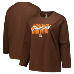 NFL Cleveland Browns Women's Long Sleeve Scoop Neck T-Shirt