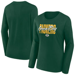 NFL Green Bay Packers Women's Long Sleeve Scoop Neck T-Shirt