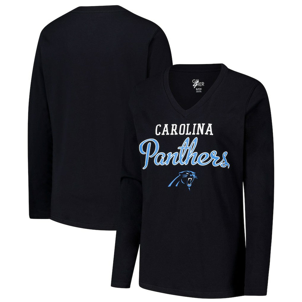 NFL Carolina Panthers G-III 4Her by Carl Banks Women's Post Season Long Sleeve V-Neck T-Shirt