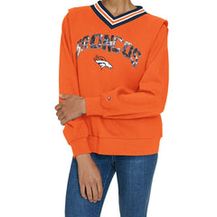 NFL Denver Broncos Tommy Hilfiger Women's Alice V-Neck Pullover Sweatshirt
