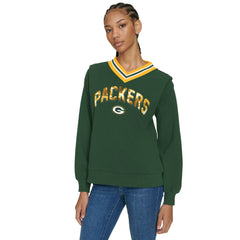 NFL Green Bay Packers Tommy Hilfiger Women's Alice V-Neck Pullover Sweatshirt