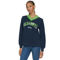 NFL Seattle Seahawks Tommy Hilfiger Women's Alice V-Neck Pullover Sweatshirt