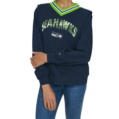 NFL Seattle Seahawks Tommy Hilfiger Women's Alice V-Neck Pullover Sweatshirt