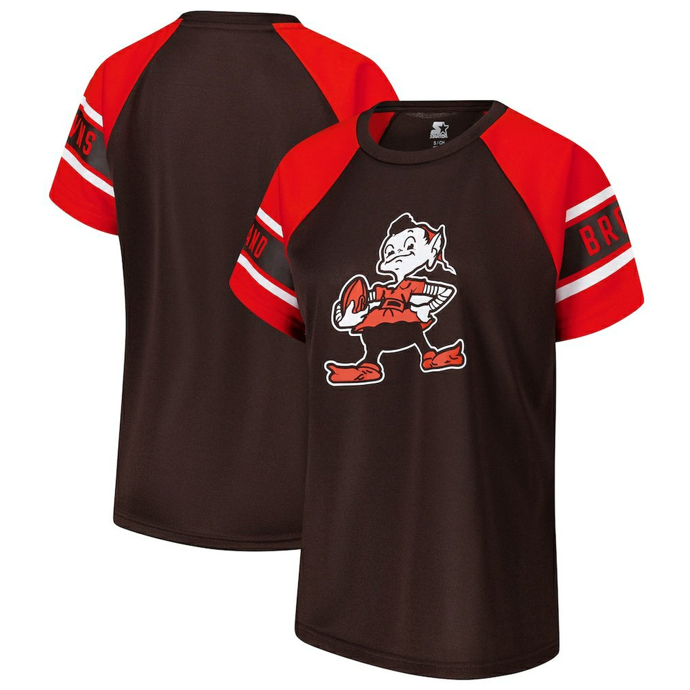 NFL Cleveland Browns Starter Women's 1st Rounder Color Block Raglan Top
