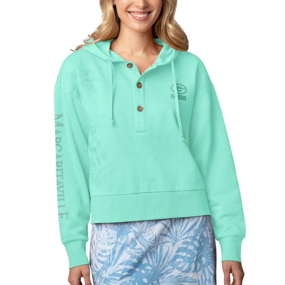 NFL Green Bay Packers Margaritaville Women's Island Dream Solid Pullover Hoodie