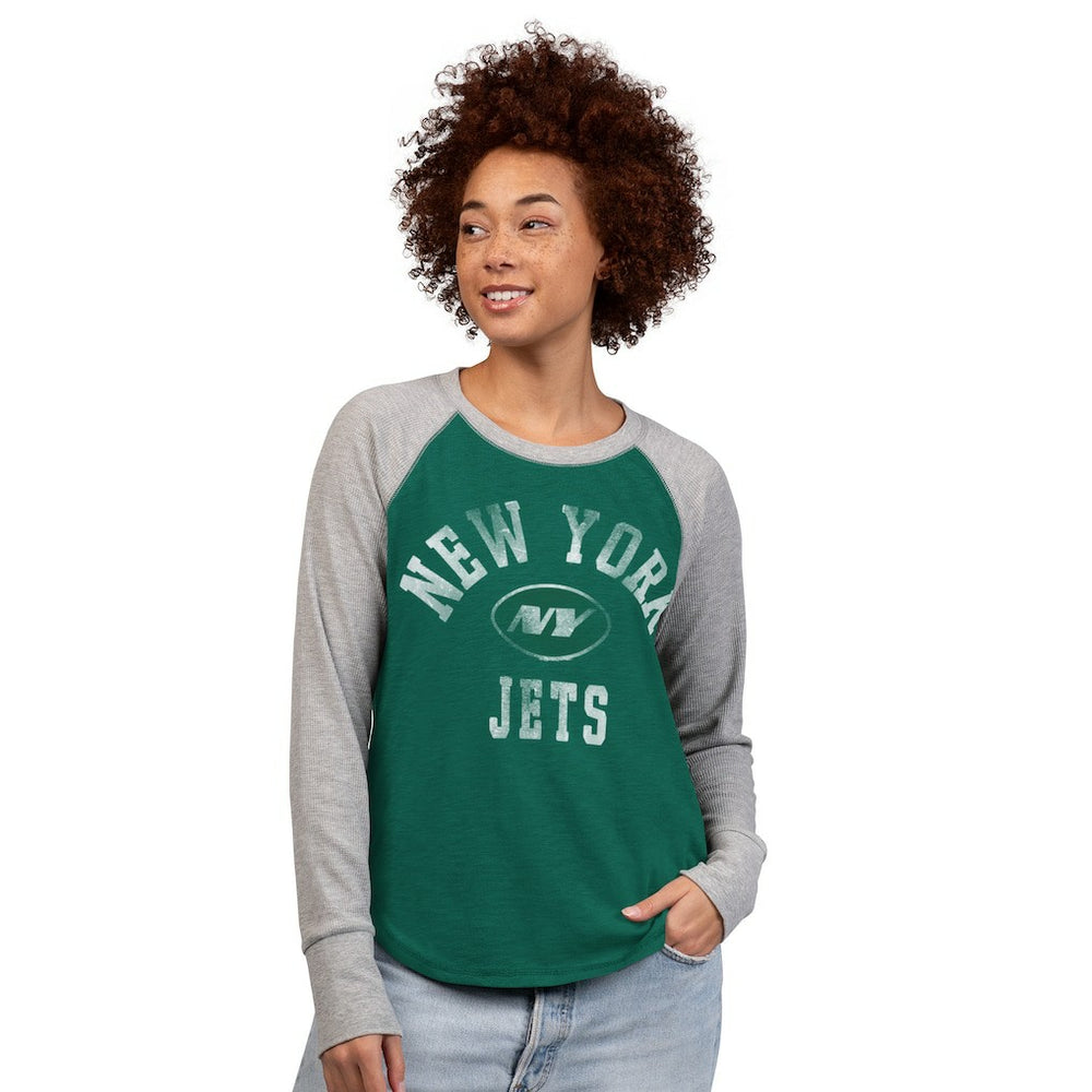 NFL New York Jets G-III 4Her by Carl Banks Women's Waffle Knit Raglan Long Sleeve T-Shirt