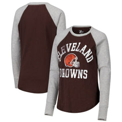 NFL Cleveland Browns G-III 4Her by Carl Banks Women's Waffle Knit Raglan Long Sleeve T-Shirt