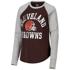 NFL Cleveland Browns G-III 4Her by Carl Banks Women's Waffle Knit Raglan Long Sleeve T-Shirt