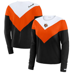 NFL Cincinnati Bengals WEAR by Erin Andrews Women's Plus Size Chevron Tri-Blend Long Sleeve T-Shirt
