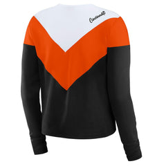 NFL Cincinnati Bengals WEAR by Erin Andrews Women's Plus Size Chevron Tri-Blend Long Sleeve T-Shirt
