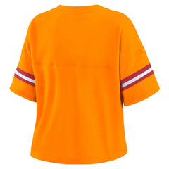 NFL Tampa Bay Buccaneers WEAR by Erin Andrews Women's Plus Size Color Block Boxy V-Neck T-Shirt