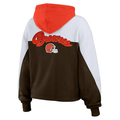 NFL Cleveland Browns WEAR by Erin Andrews Women's Plus Size Color Block Full-Zip Hoodie