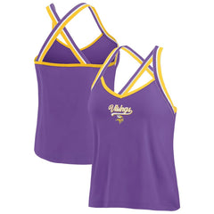 NFL Minnesota Vikings WEAR by Erin Andrews Women's Cross Strap Tri-Blend Tank Top