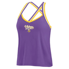 NFL Minnesota Vikings WEAR by Erin Andrews Women's Cross Strap Tri-Blend Tank Top