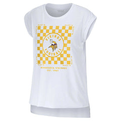 NFL Minnesota Vikings WEAR by Erin Andrews Women's Checker Muscle Tank Top