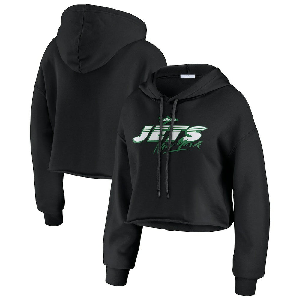 NFL New York Jets WEAR by Erin Andrews Women's Prime Cropped Pullover Hoodie