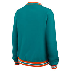 NFL Miami Dolphins WEAR by Erin Andrews Women's Oversized Long Sleeve V-Neck Sweatshirt