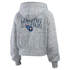 NFL Tennessee Titans WEAR by Erin Andrews Women's Speckled Fleece Cropped Full-Zip Hoodie