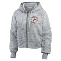 NFL Atlanta Falcons WEAR by Erin Andrews Women's Speckled Fleece Cropped Full-Zip Hoodie