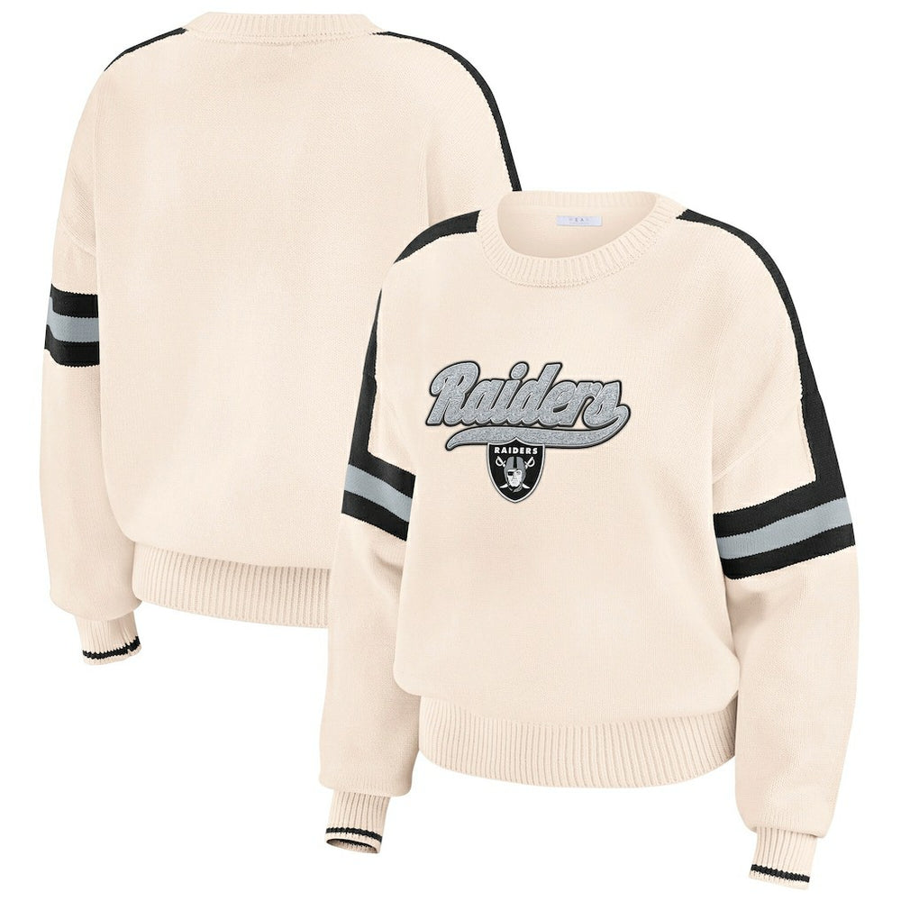 NFL Las Vegas Raiders WEAR by Erin Andrews Women's Stripe Pullover Sweater