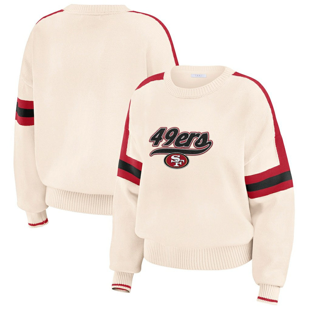 NFL San Francisco 49ers WEAR by Erin Andrews Women's Stripe Pullover Sweater