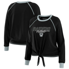 NFL Las Vegas Raiders WEAR by Erin Andrews Women's Tie-Front Long Sleeve T-Shirt