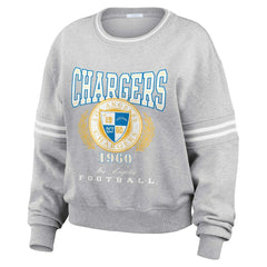 NFL Los Angeles Chargers WEAR by Erin Andrews Women's Cropped Pullover Sweatshirt