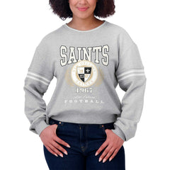 NFL New Orleans Saints WEAR by Erin Andrews Women's Cropped Pullover Sweatshirt