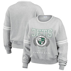 NFL New York Jets WEAR by Erin Andrews Women's Crest Cropped Pullover Sweatshirt