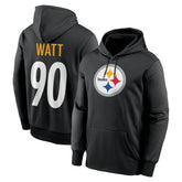 NFL Pittsburgh Steelers T.J. Watt Player Name & Number Therma Hoodie