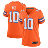 NFL Denver Broncos Bo Nix Women's Mile High Collection 1977 Throwback Player Game Jersey