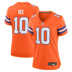 NFL Denver Broncos Bo Nix Women's Mile High Collection 1977 Throwback Player Game Jersey