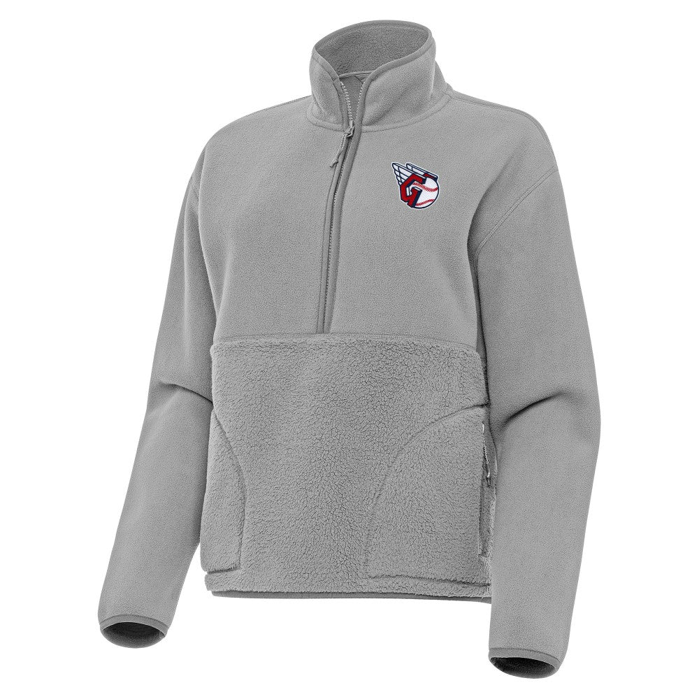 Cleveland Guardians Antigua Women's Figure Half-Zip Sweatshirt - Gray