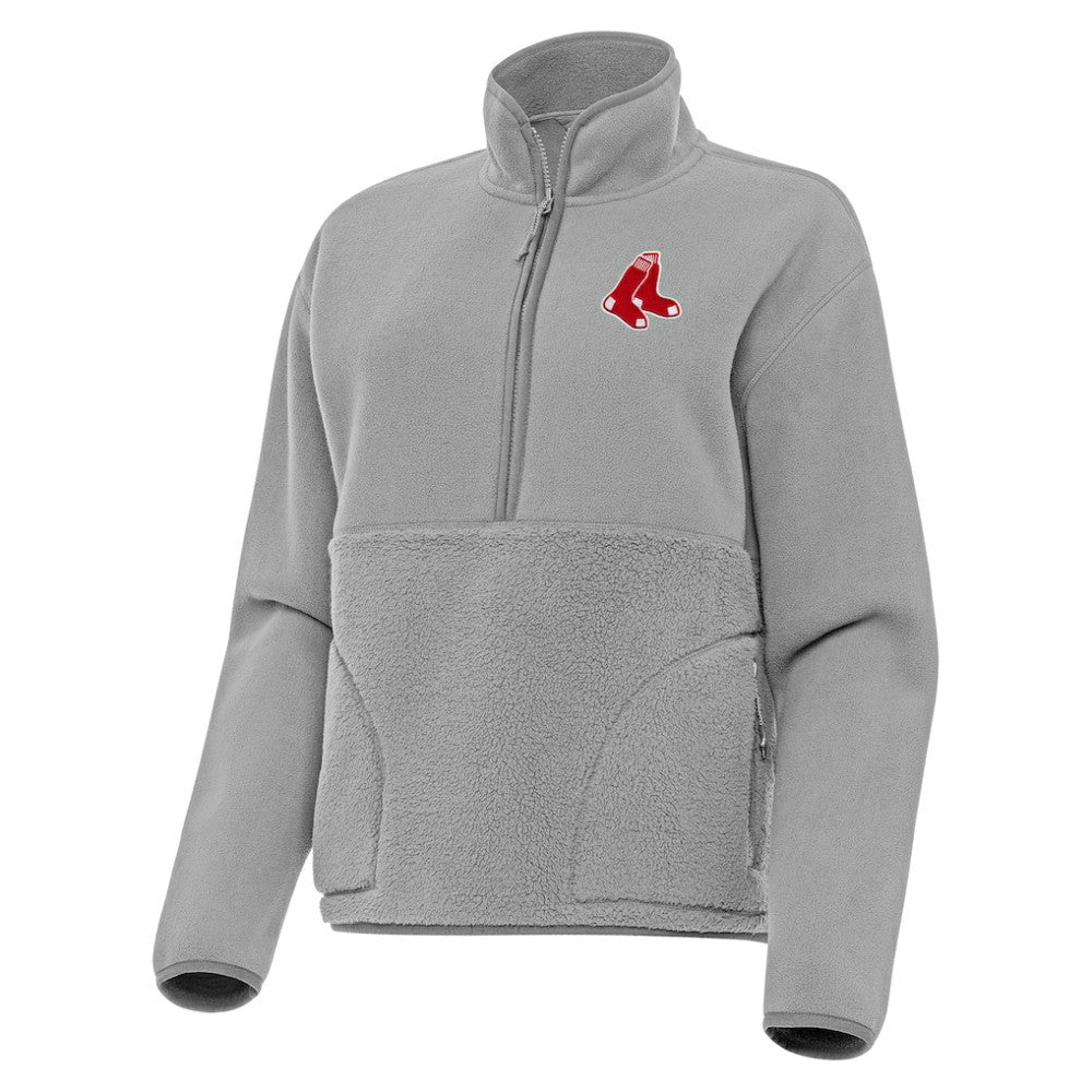 Boston Red Sox Antigua Women's Figure Half-Zip Sweatshirt - Gray