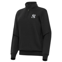 New York Yankees Antigua Women's Victory Quarter-Zip Sweatshirt - Black