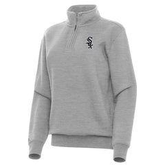 Chicago White Sox Antigua Women's Victory Quarter-Zip Sweatshirt - Heather Gray