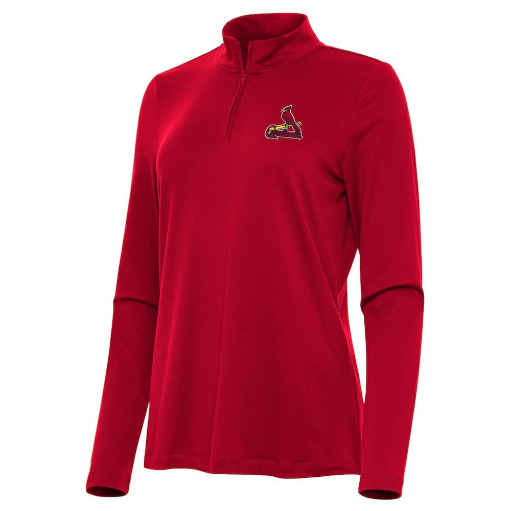 St. Louis Cardinals Antigua Women's Reprocess Quarter-Zip Top - Red