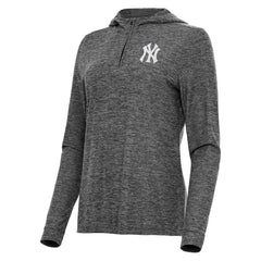 New York Yankees Antigua Women's Daybreak Quarter-Zip Hoodie - Heather Black