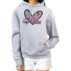 Philadelphia Phillies G-III 4Her by Carl Banks Women's Leopard Heart Pullover Hoodie - Heather Gray