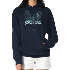 Seattle Mariners G-III 4Her by Carl Banks Women's Leopard Heart Pullover Hoodie - Navy