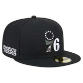 Philadelphia 76ers Camo Print UV 59FIFTY Fitted Hat - Black | New Era cheap