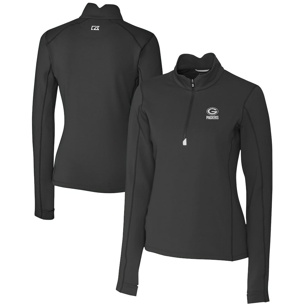 NFL Green Bay Packers Cutter & Buck Women's Traverse Stretch DryTec Quarter-Zip Top