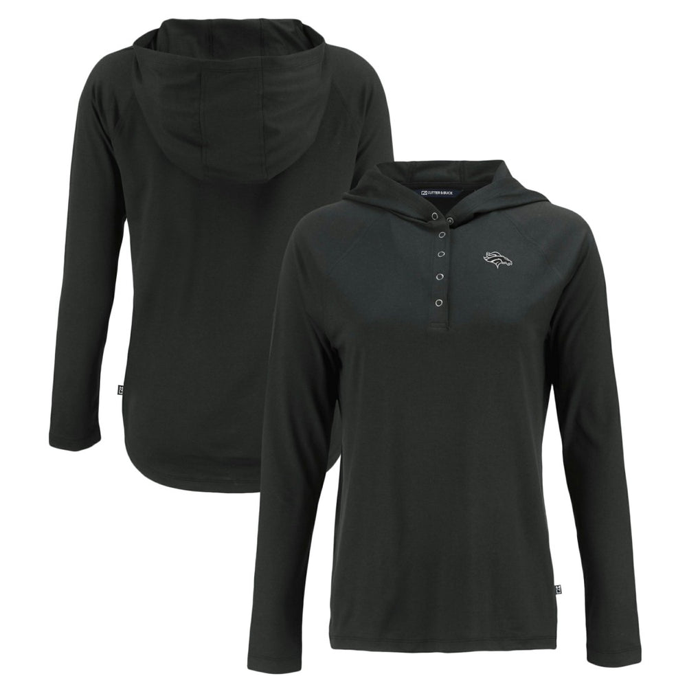 NFL Denver Broncos Cutter & Buck Women's Coastline Epic Comfort Eco Recycled Long Sleeve Hoodie T-Shirt
