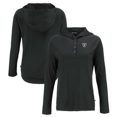 NFL Las Vegas Raiders Cutter & Buck Women's Coastline Epic Comfort Eco Recycled Long Sleeve Hoodie T-Shirt